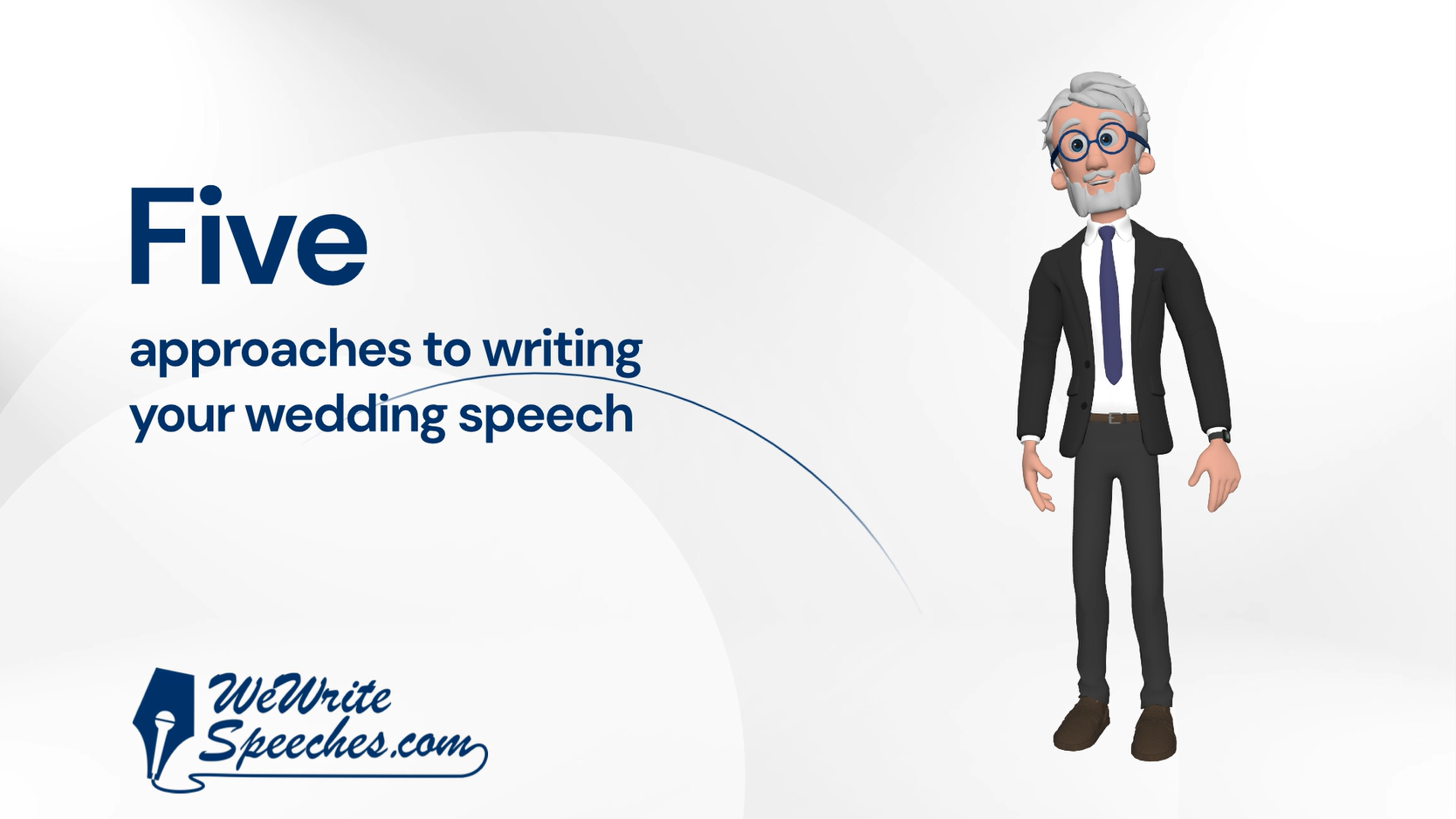 Load video: A video that outlines five different approaches you can take to writing a wedding speech.